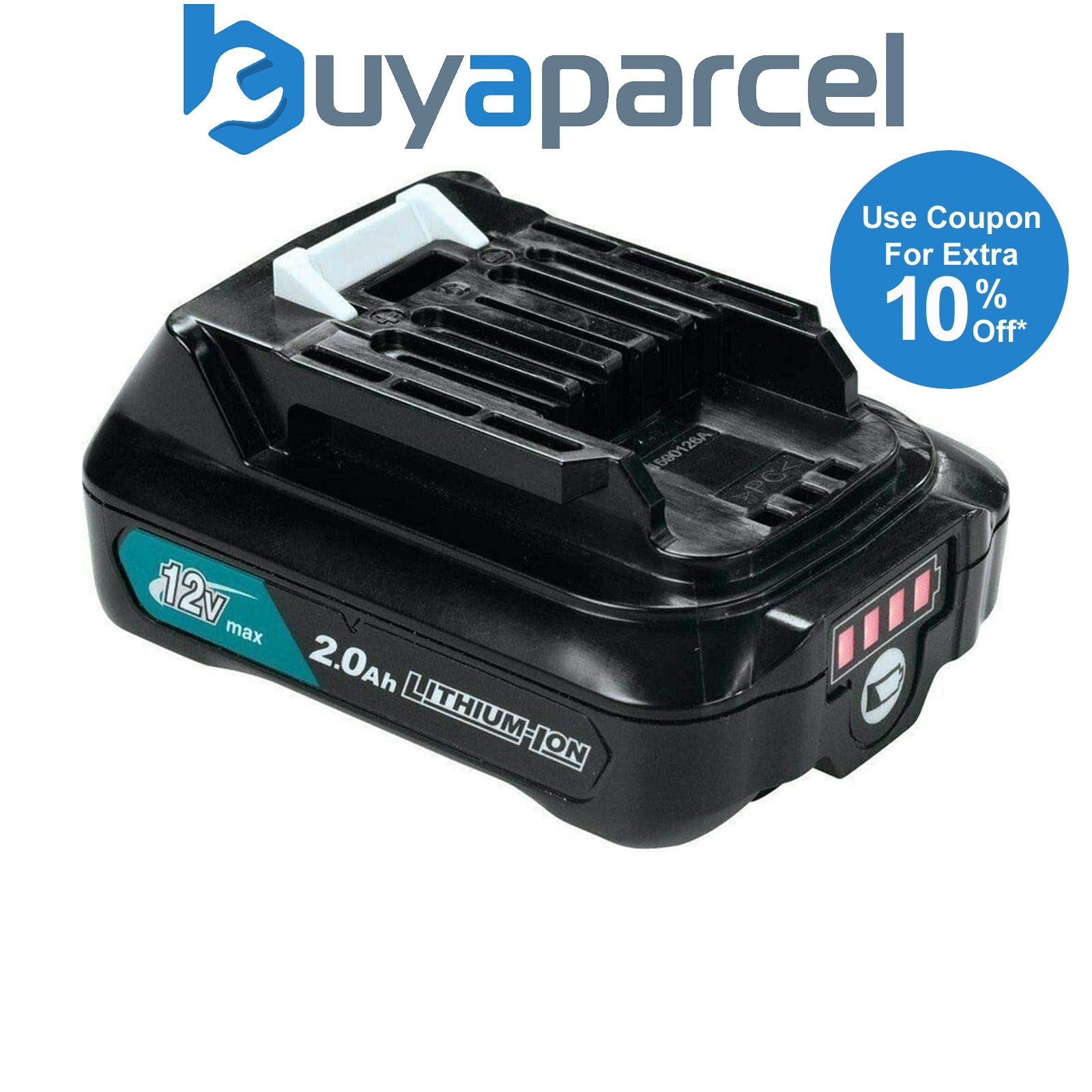 Makita BL1021B 12v CXT Lithium Ion Slide Type 2.0ah Battery + Fuel Gauge BL1021