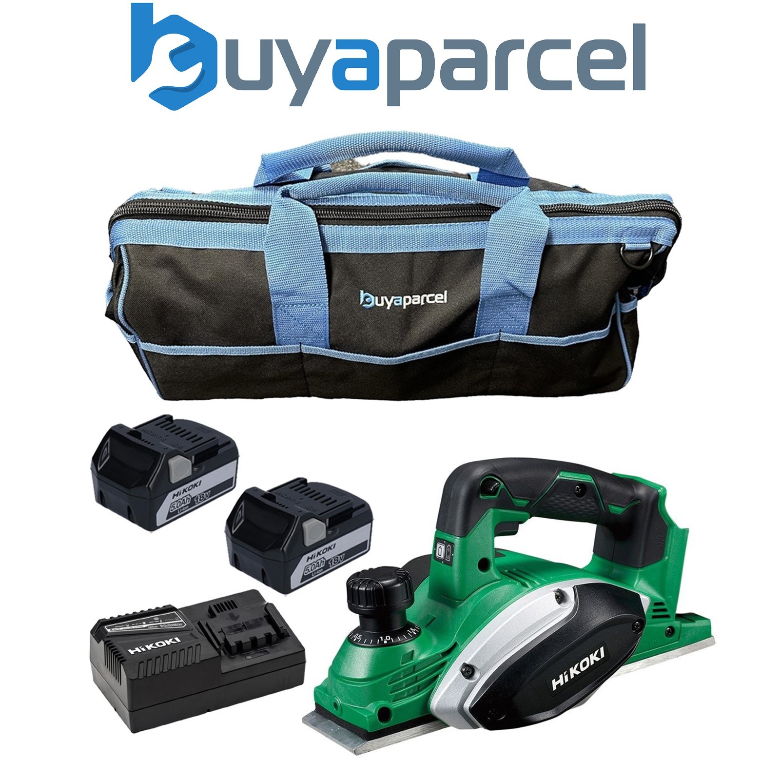 Hikoki P18DSLW4Z 18V 82mm, 2mm Depth Planer X2 5AH Battery + Charger + 21" Bag