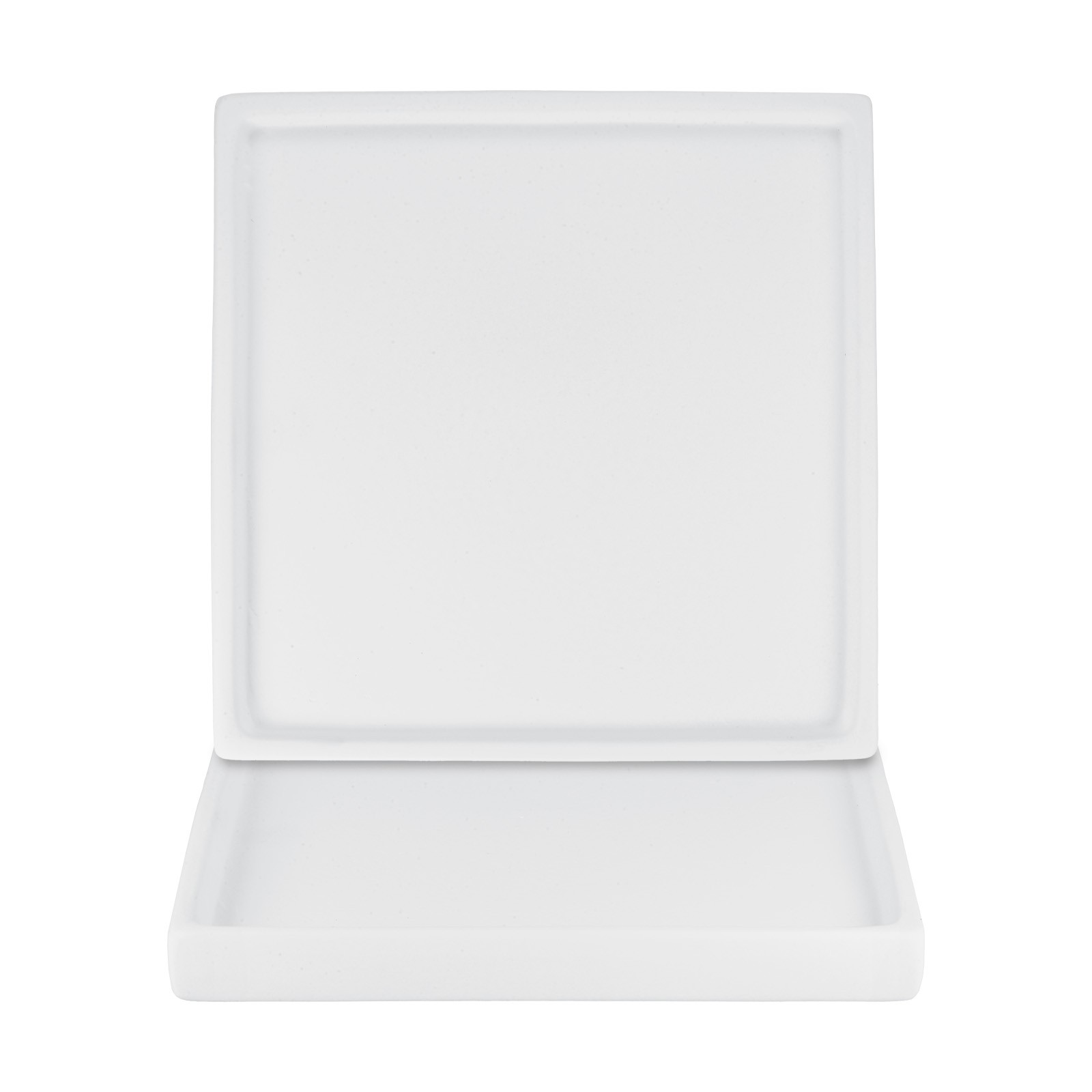 2-Pack Ceramic Plant Saucer, 7.1 Inch Saucer Drip [Square White]