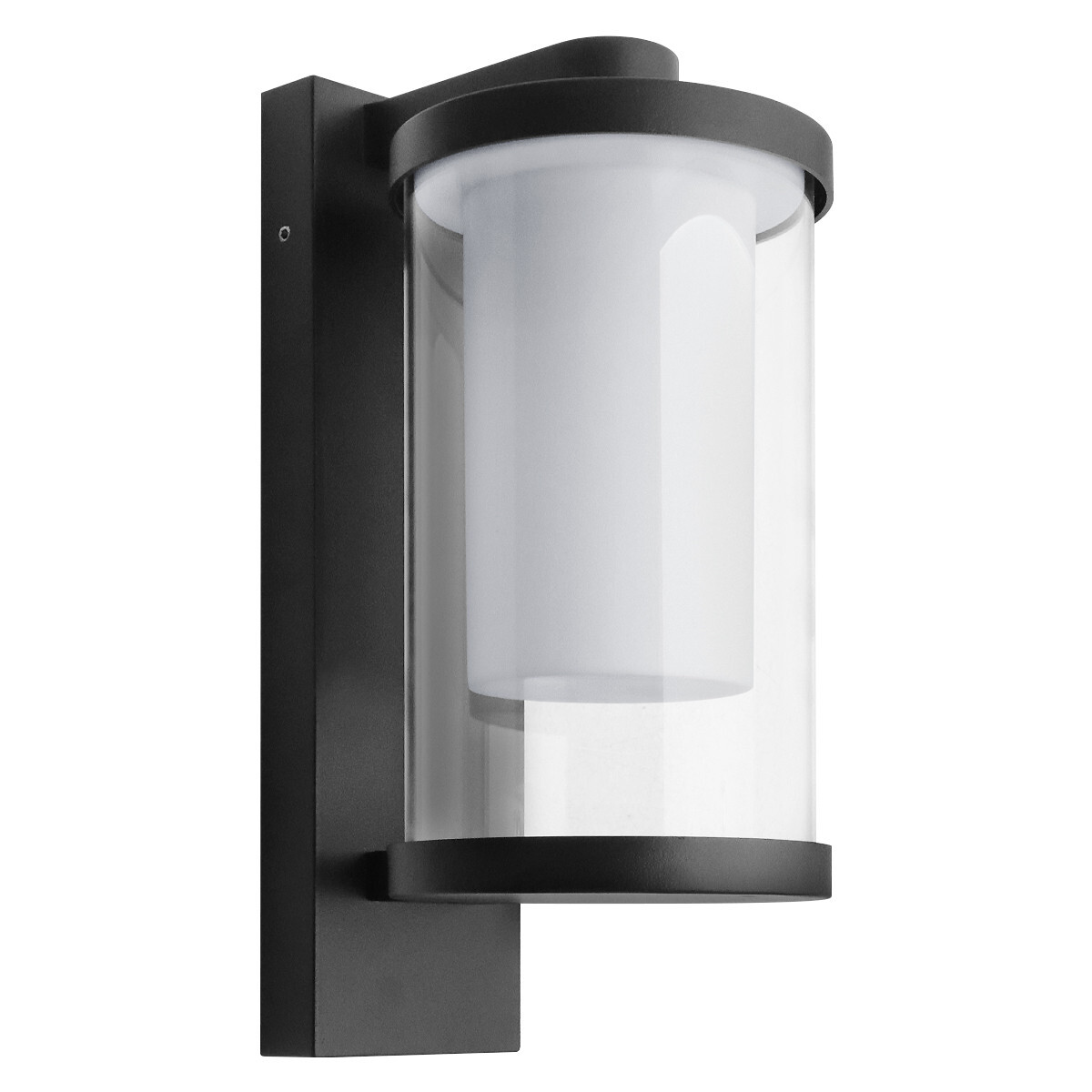 Outdoor Black Wall Light Opal Diffuser Glass Lantern LED 4W Warm ZLC379