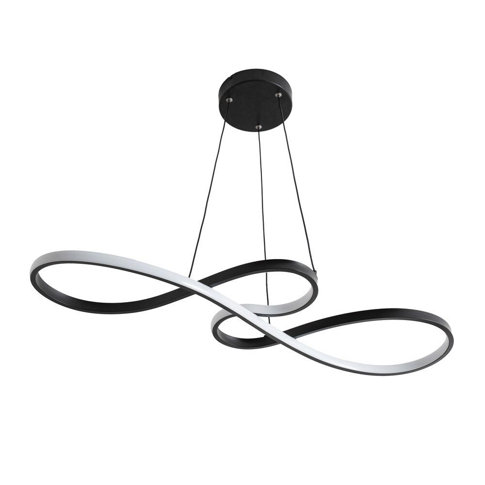 LED Ceiling Light Fitting Black Adjustable Drop Bar Pendant Integrated Lamp