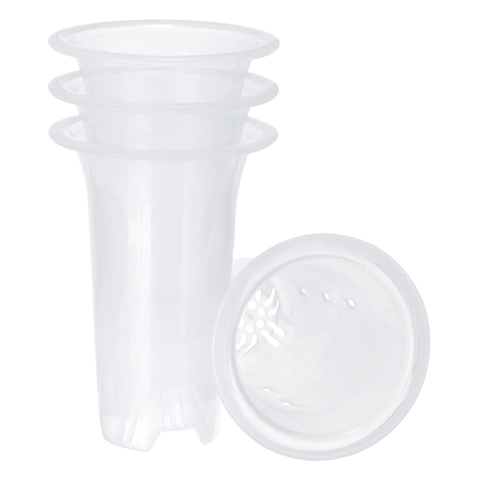 4pcs 6" Plastic Orchid Pot with Holes Garden Flower Plant Container, Clear