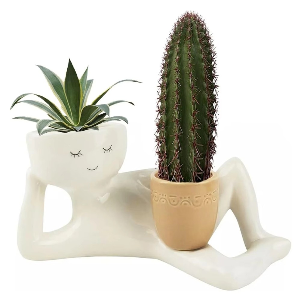 Lazy Guy Planter ResinLazy Little Character Flowerpot Planter Lying Down6577