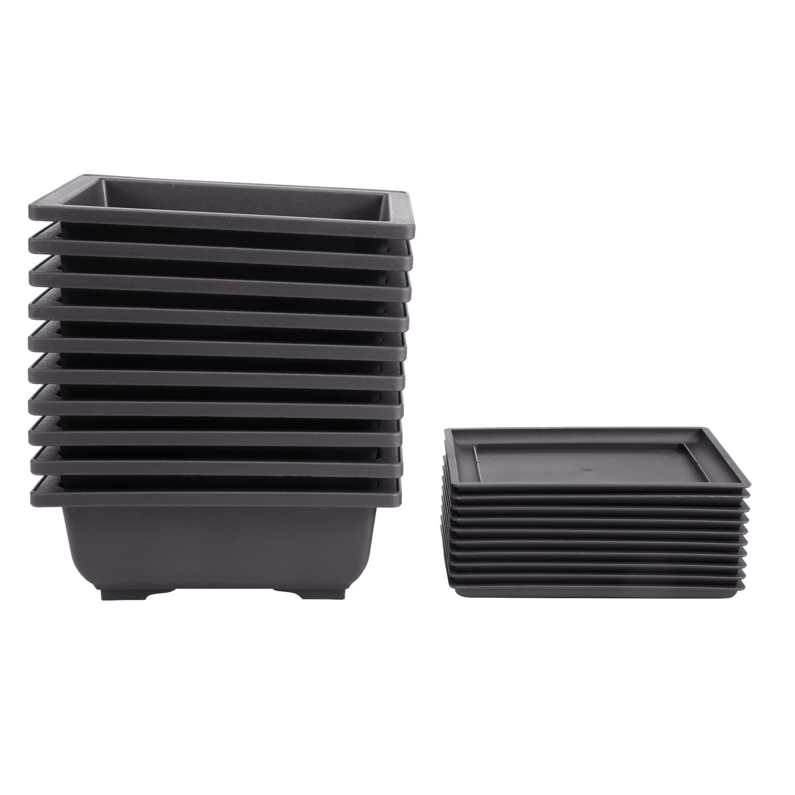 10 Packs Bonsai Training Pots with Tray Plastic Bonsai Plants Growing Pot2263