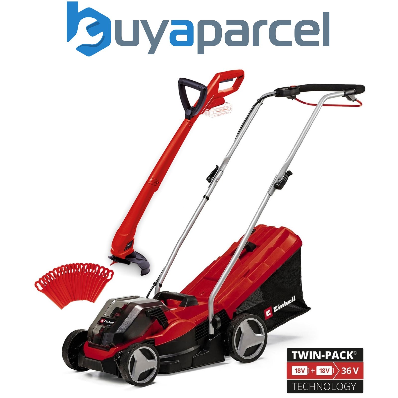 Einhell Twin 18v 36v Cordless Lawnmower 33cm PXC Lawn Mower + Strimmer - Bare