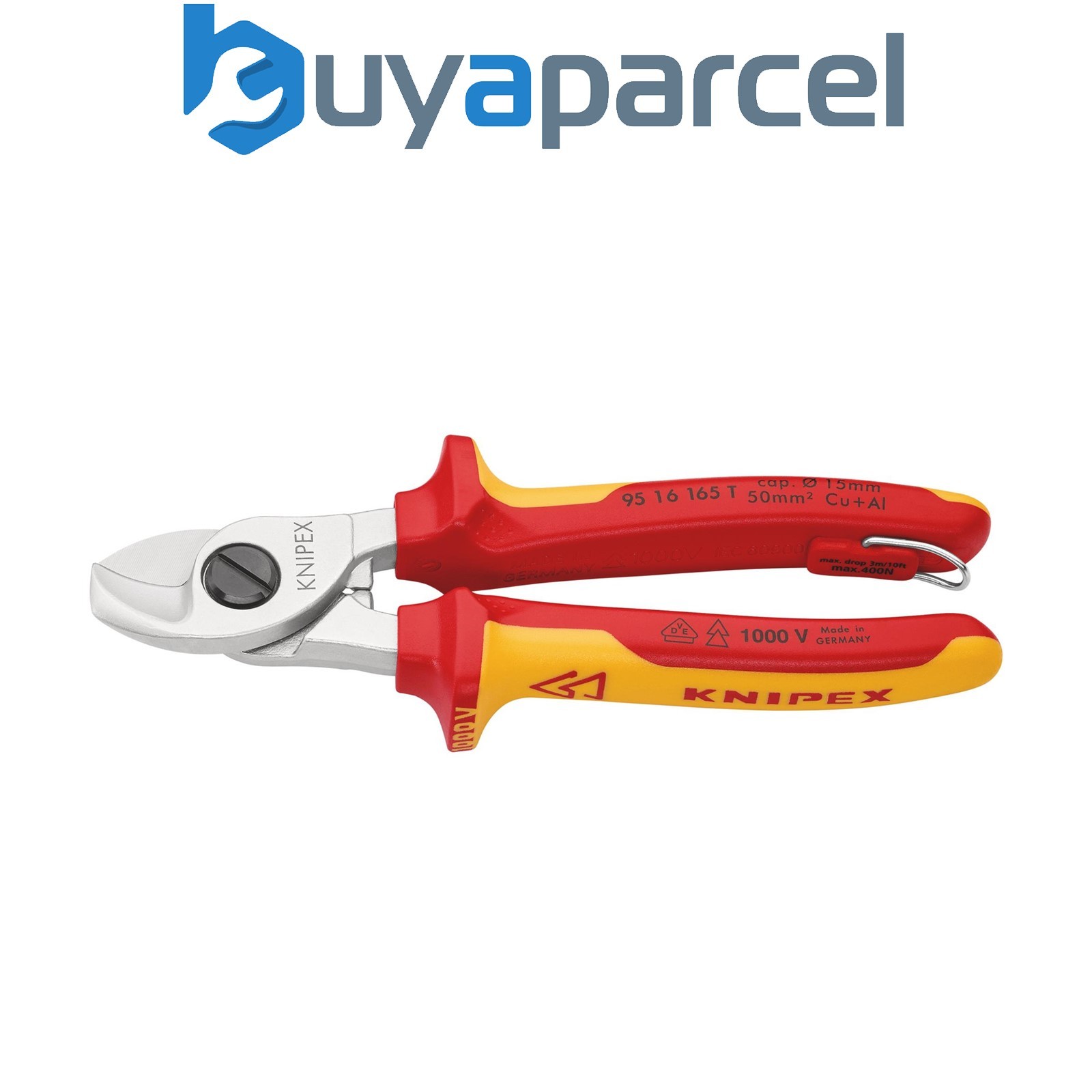 Draper 26122 KNIPEX 95 16 165 T BK VDE Cable Shears, 165mm