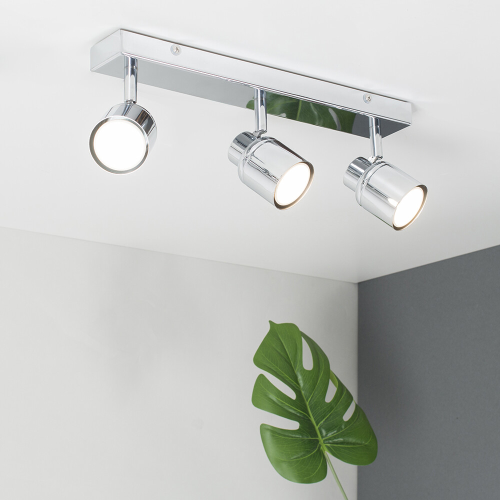 Spotlight Ceiling Light Fitting Spot Lights Adjustable Chrome 3 Way Bar Chrome