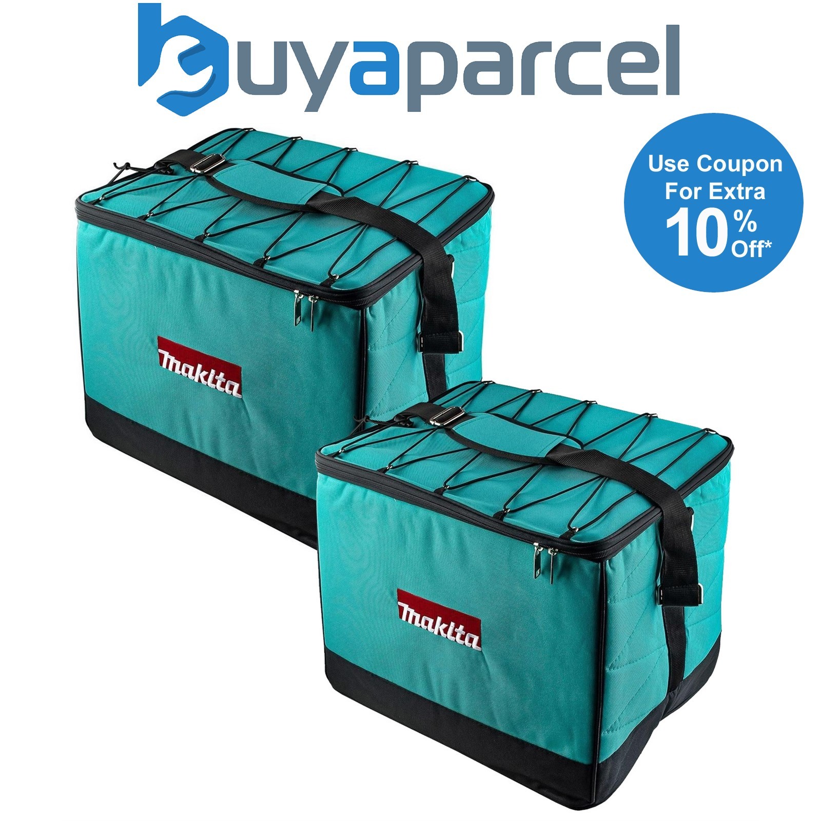 Makita 16" 41cm Canvas Nylon Hard Base Tool Bag Toolbox Toolbag + Strap x 2