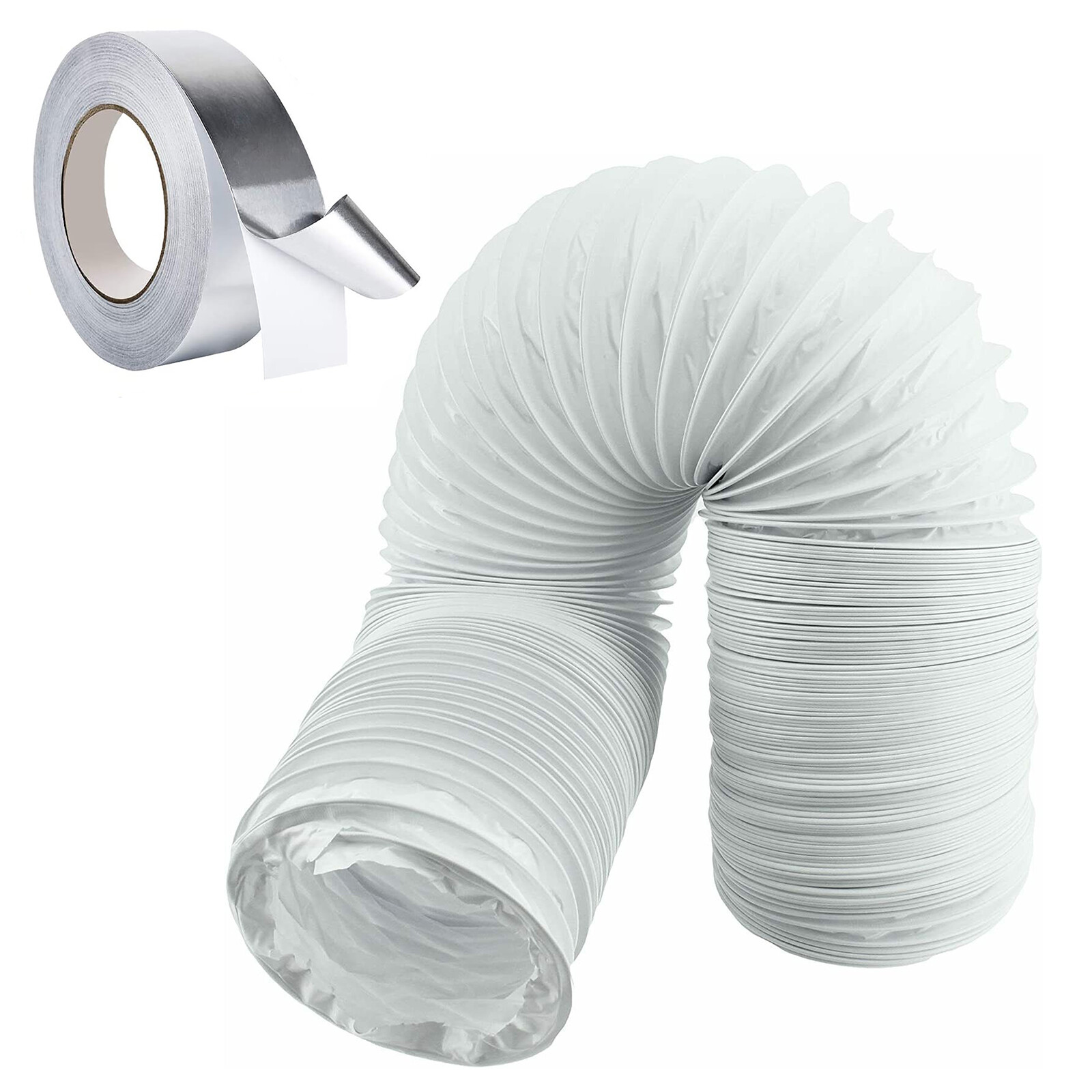 Tumble Dryer Vent Hose Exhaust Pipe for WHITE KNIGHT 4m x 4" + 50mm Foil Tape