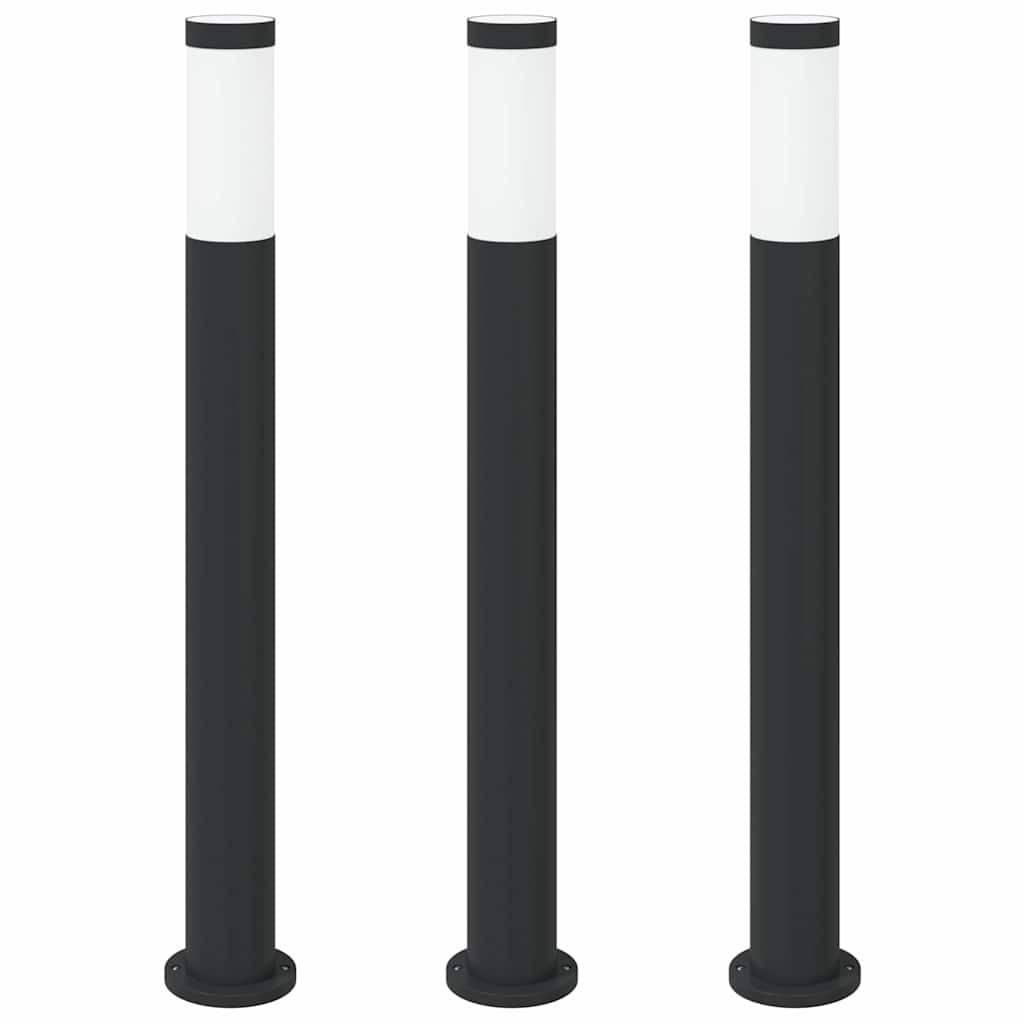 Bollard Lights 3pcs 80cm Stainless Steel IP44 Garden Lighting Outdoor vidaXL