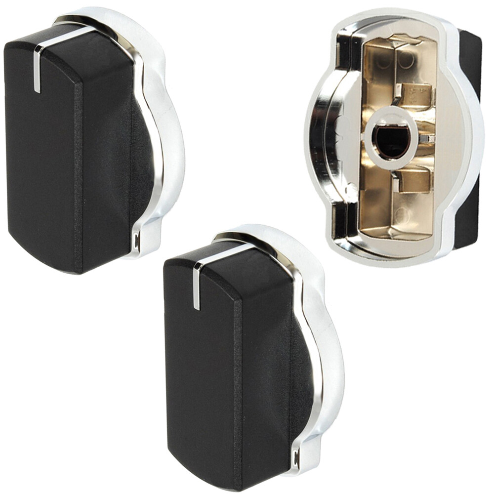 Knob Switch for BELLING Oven Hob Black Silver GHU60GE MK2 ST GHU70GC x 3