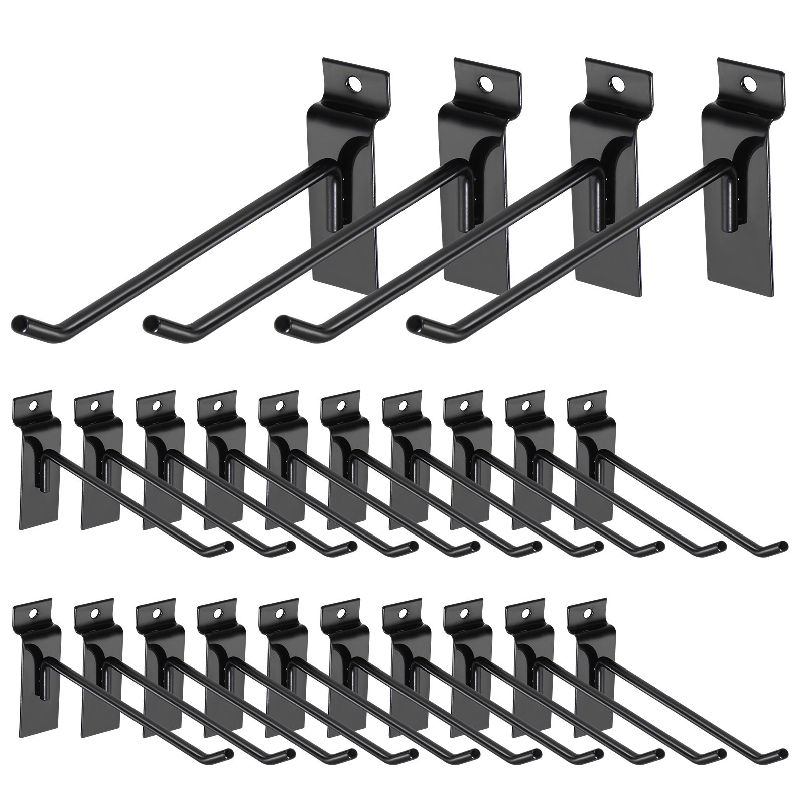 60pcs Slat Wall Hooks 10" Length Pegboard Panel Hanging Hook, Black