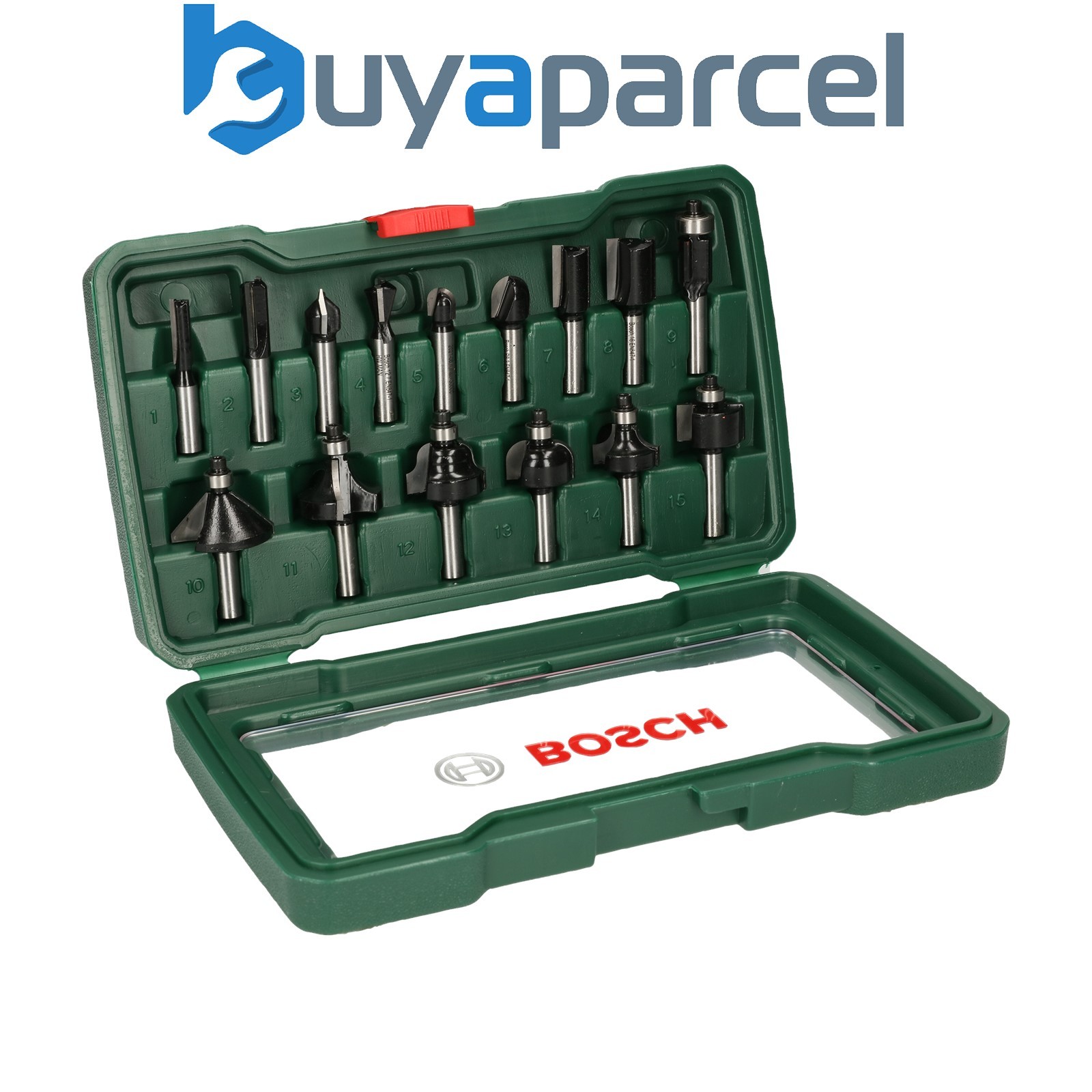 Bosch HM Wood Router 8mm Set 1/4" Milling Set 15 Piece 2607019469