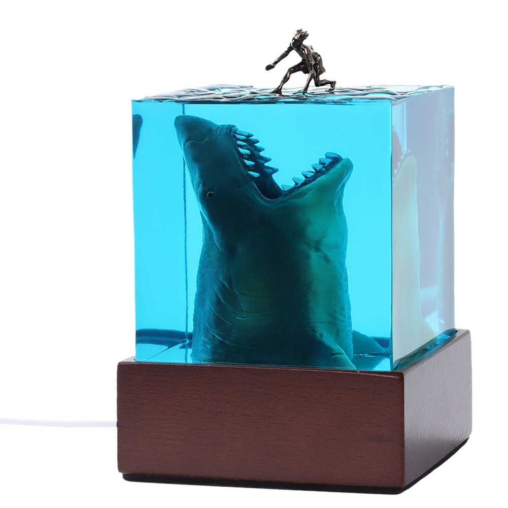 3X(Ocean Beast Surfer Micro-Landscape Night Light Decoration Handmade Resin5840