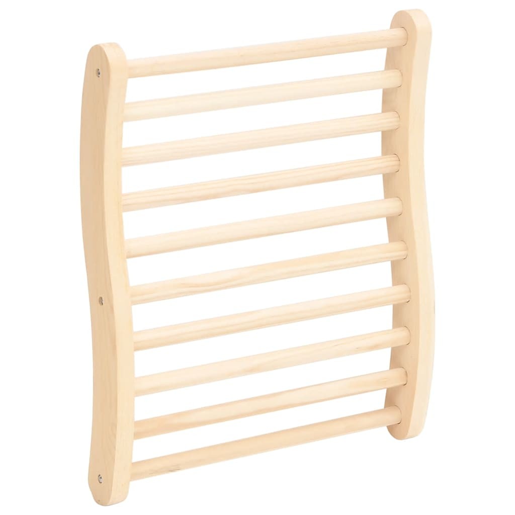 Solid Wood Pine S-Shape Sauna Backrest Wooden Bench vidaXL