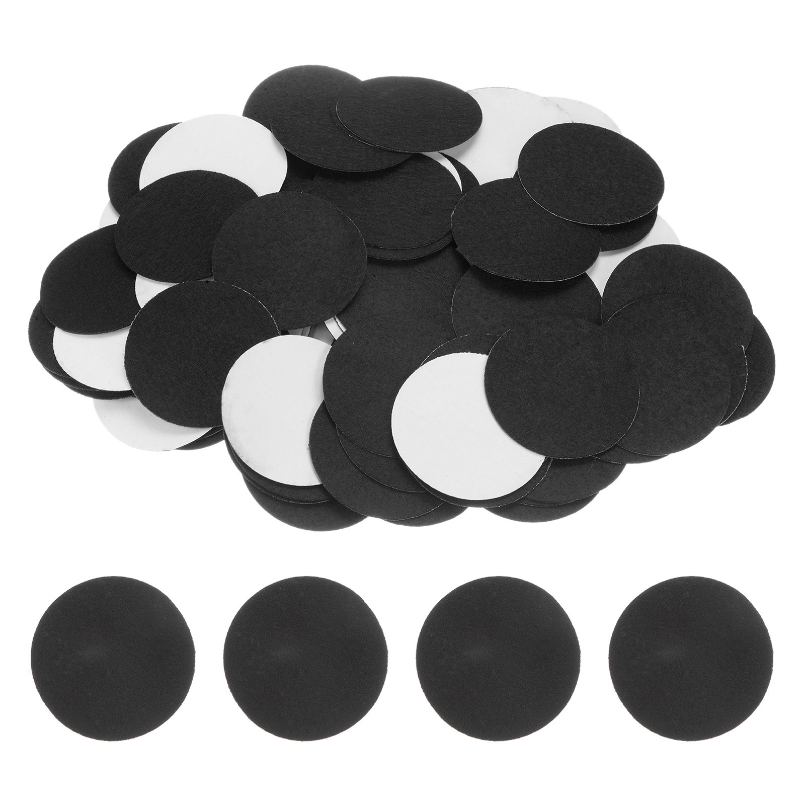 200pcs Round Adhesive Felt, 65mm 2.5" Craft Stickers Non-Woven Fabric Black