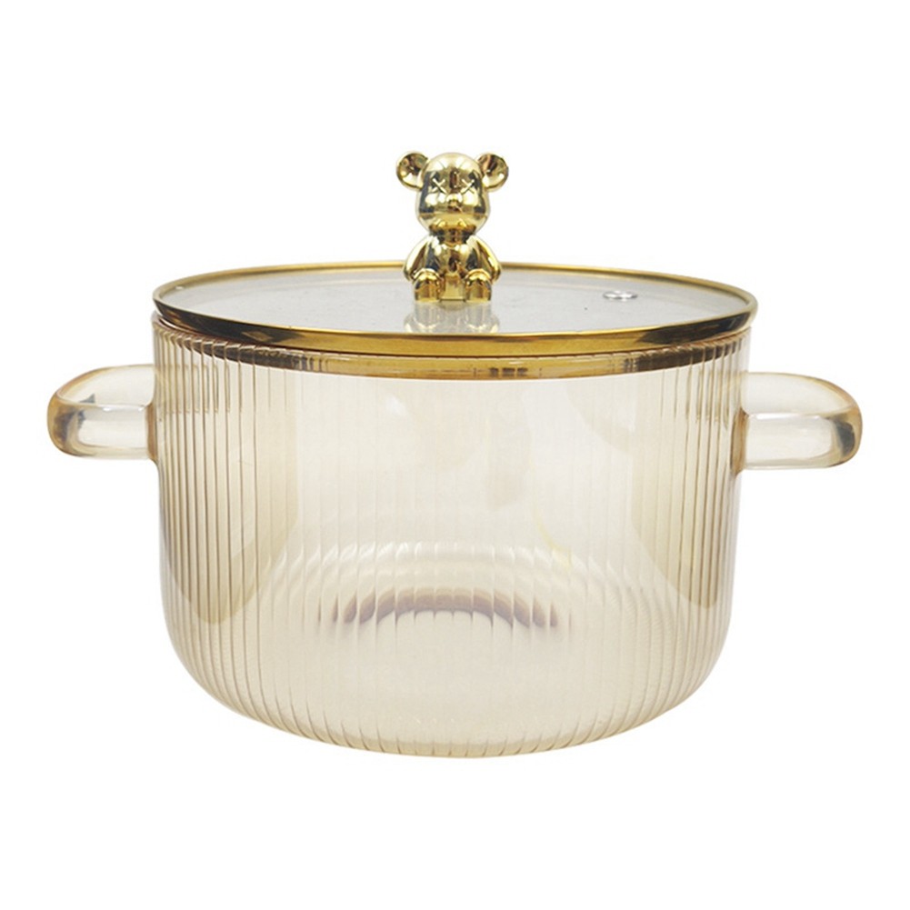 Glass Saucepan Clear Cooking Pot Soup Pot Heating Dual Handles Glass9333