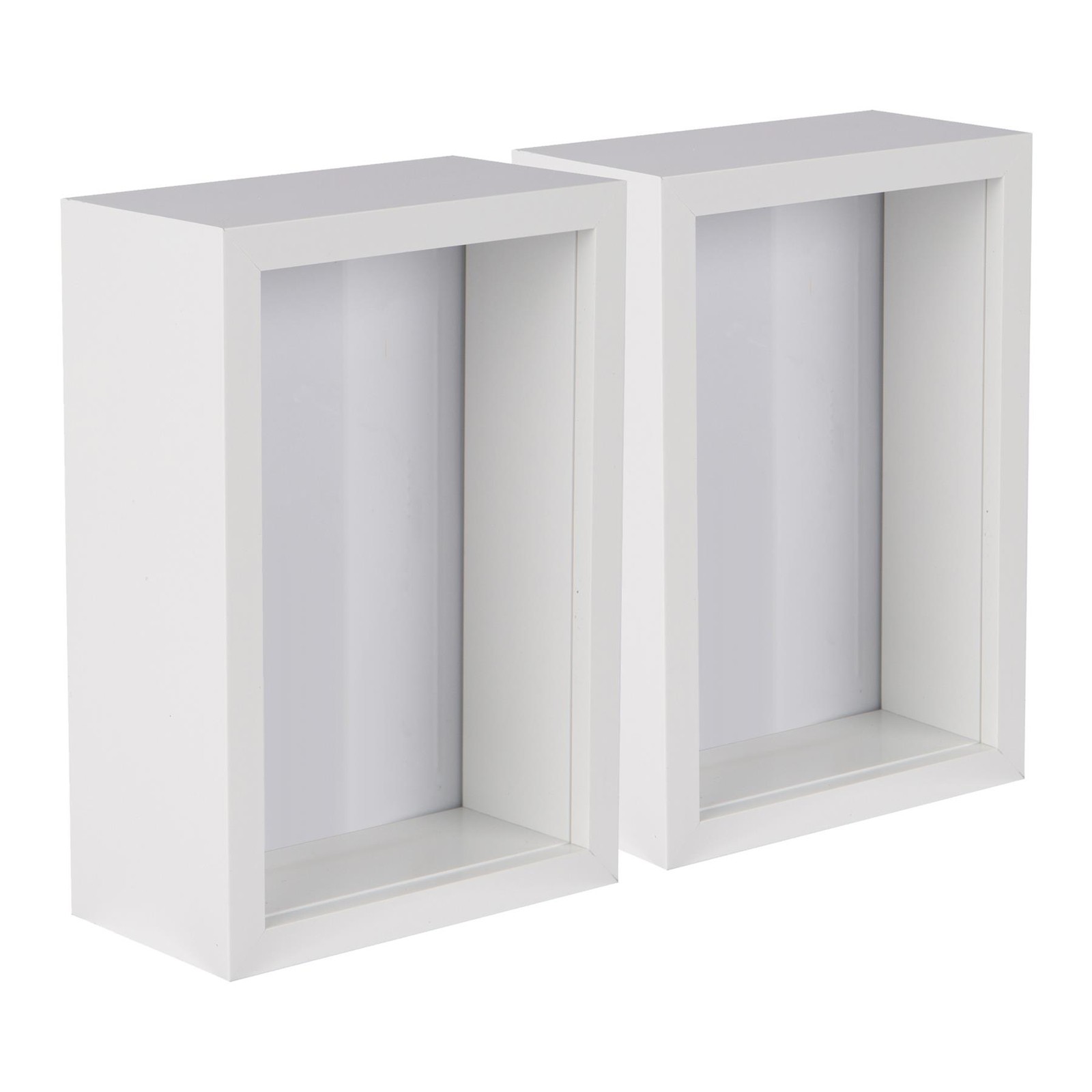 5x White 4" x 6" 3D Deep Box Photo Frames Standing Hanging Craft Shadow Picture