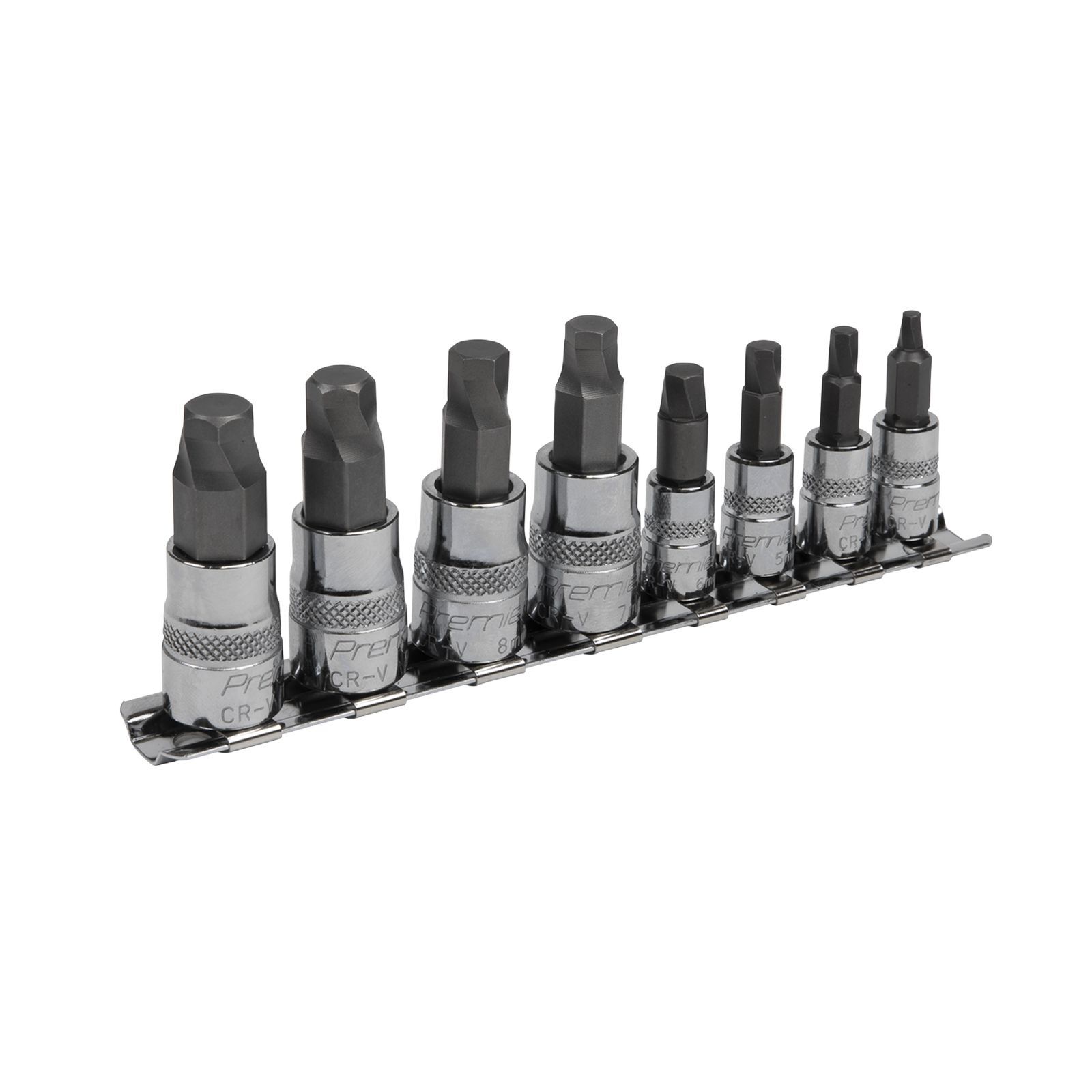 Sealey Hex Socket Bit Set Lock-On™ 8 Pieces 1/4" & 3/8"Sq Drive Metric - AK65600