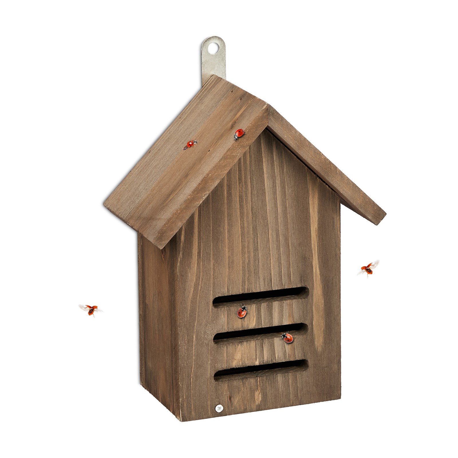 Hang Ladybird House Insect Hotel Fir Wood Hotel Hibernation Shelter 22x17x10cm