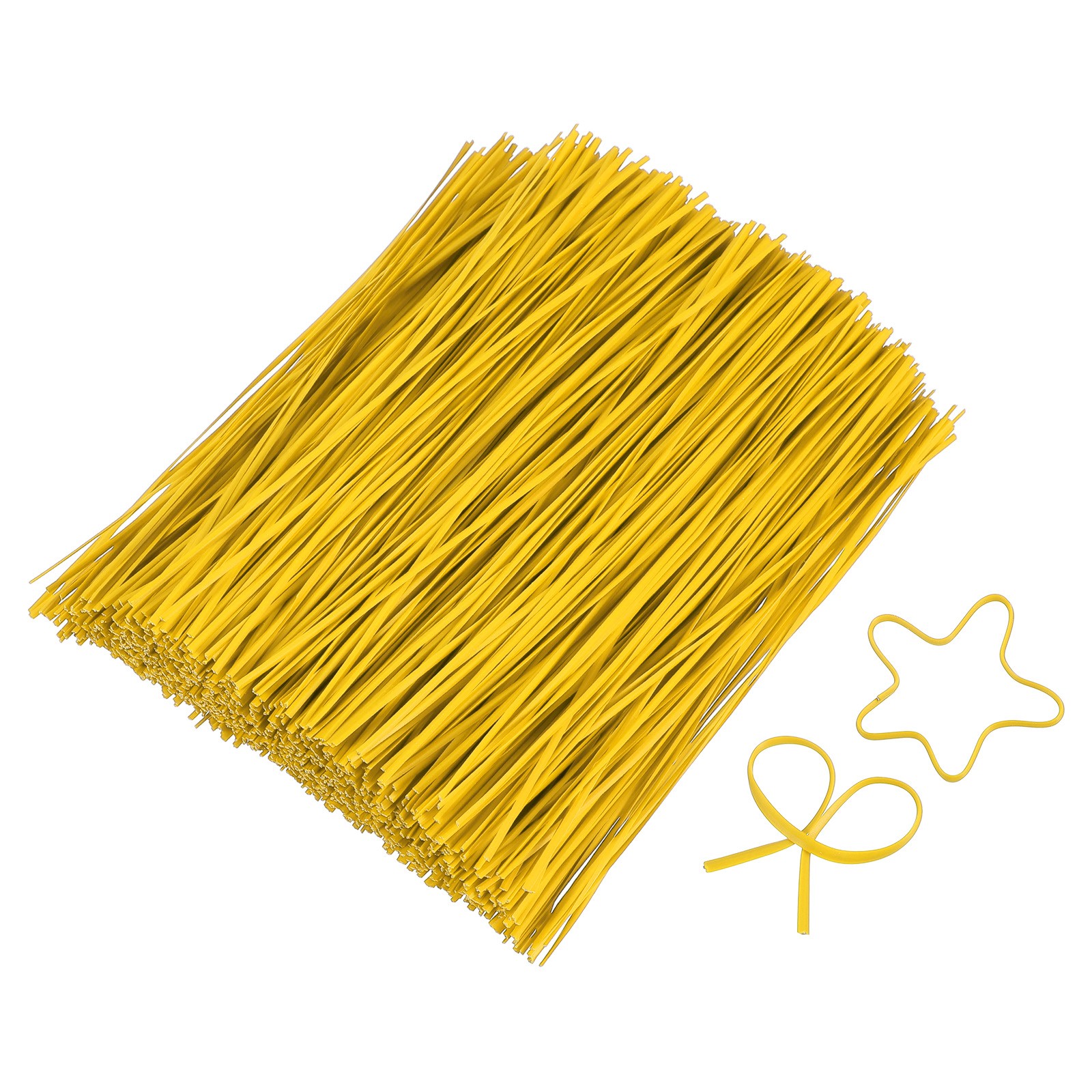 8 Inch Twist Ties, Metallic Twist Tie, 1200 Pack, Yellow