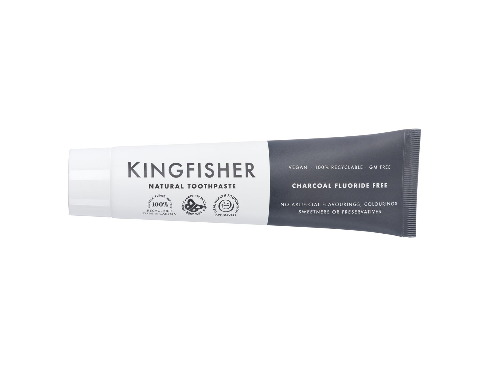 Kingfisher Charcoal Toothpaste (Fluoride Free) - 100ml (Pack of 10)