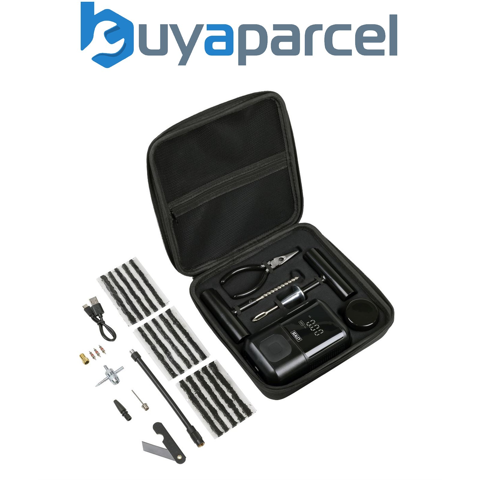 Sealey MAC24 Temporary Puncture Repair Kit & Rechargeable Tyre Inflator