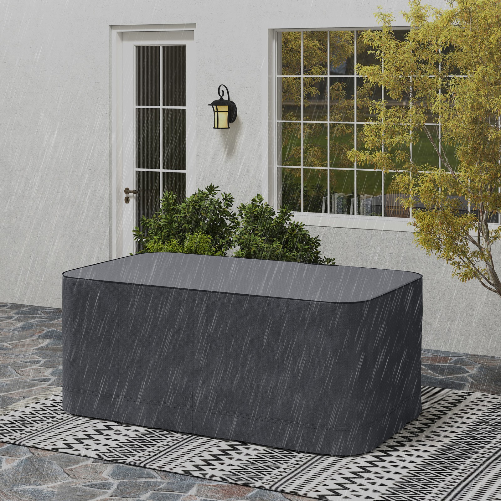 Garden Set Furniture Cover Waterproof All-weather Shelter Protection Oxford Grey