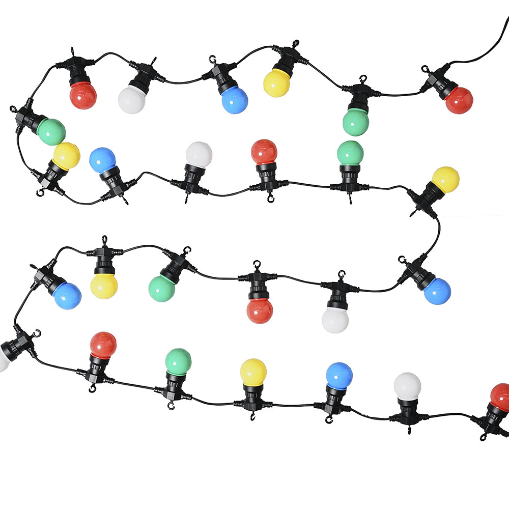 10 x Outdoor Multi-Coloured Festoon Chain String Lights Garden Wall Party Light