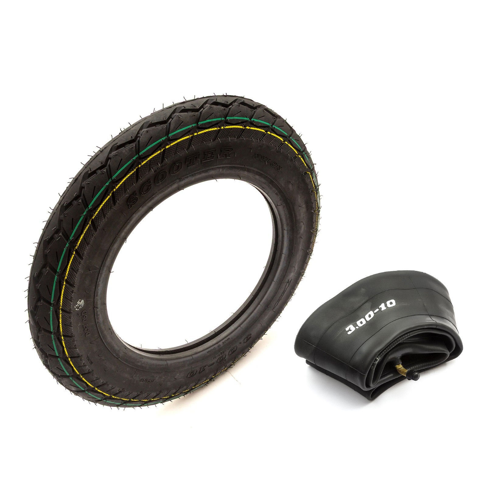 Heavy Duty 3.00x10 Mobility Scooter Tyre & Bent Valve Inner Tube Fits Front Rear