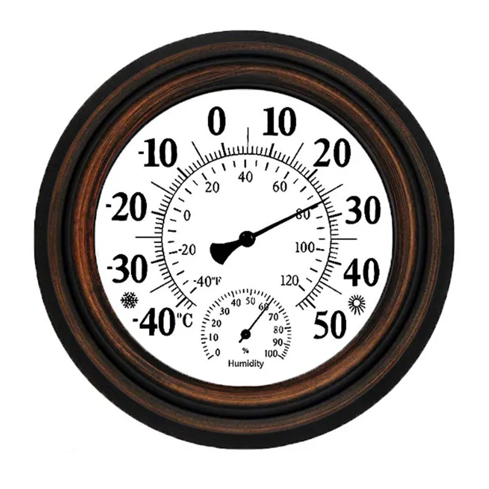 20cm Antique Indoor Outdoor Hygrometer Temperature Humidity Meter Wall6173