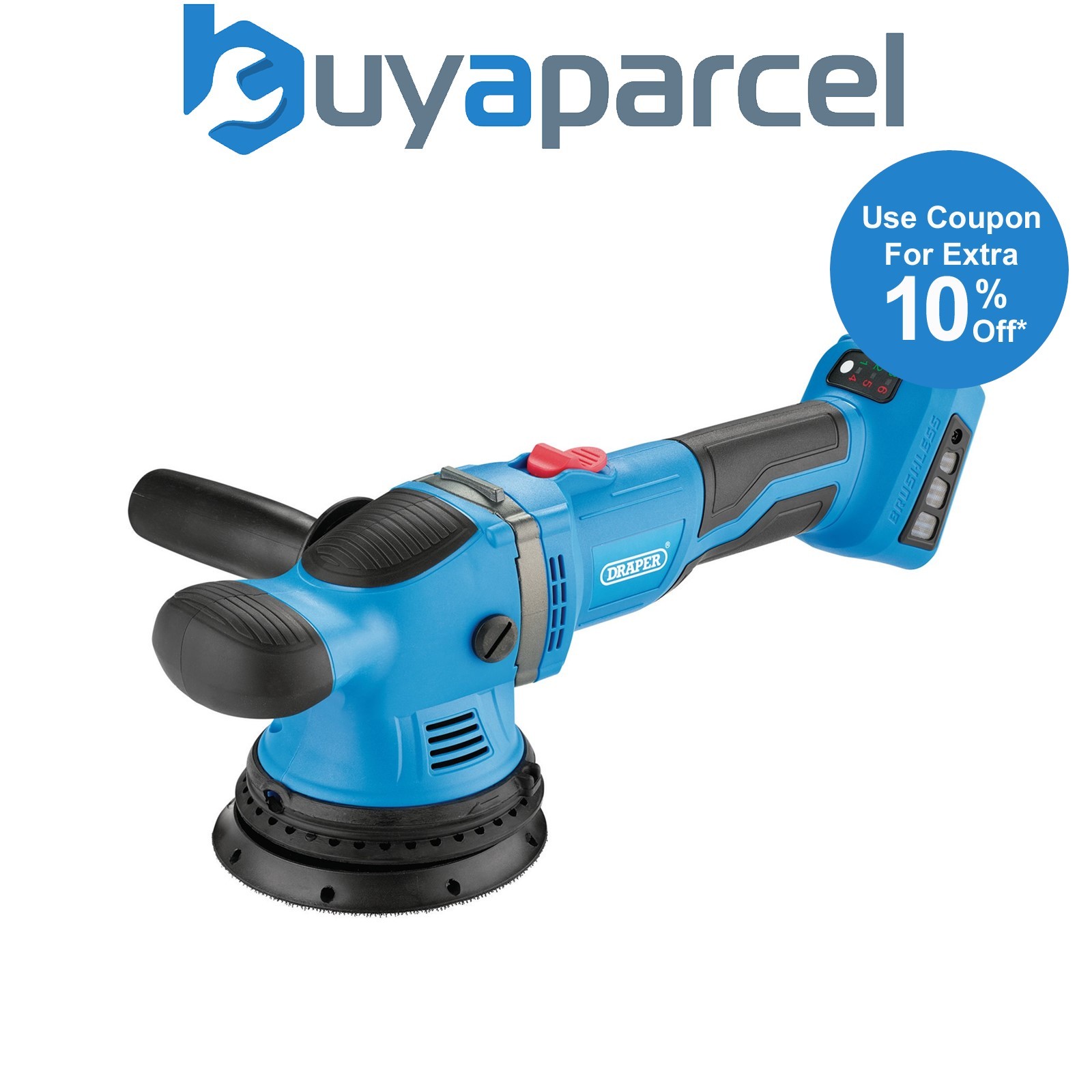 Draper 58318 D20 20V Brushless Random Orbit Polisher, 125mm (Sold Bare)