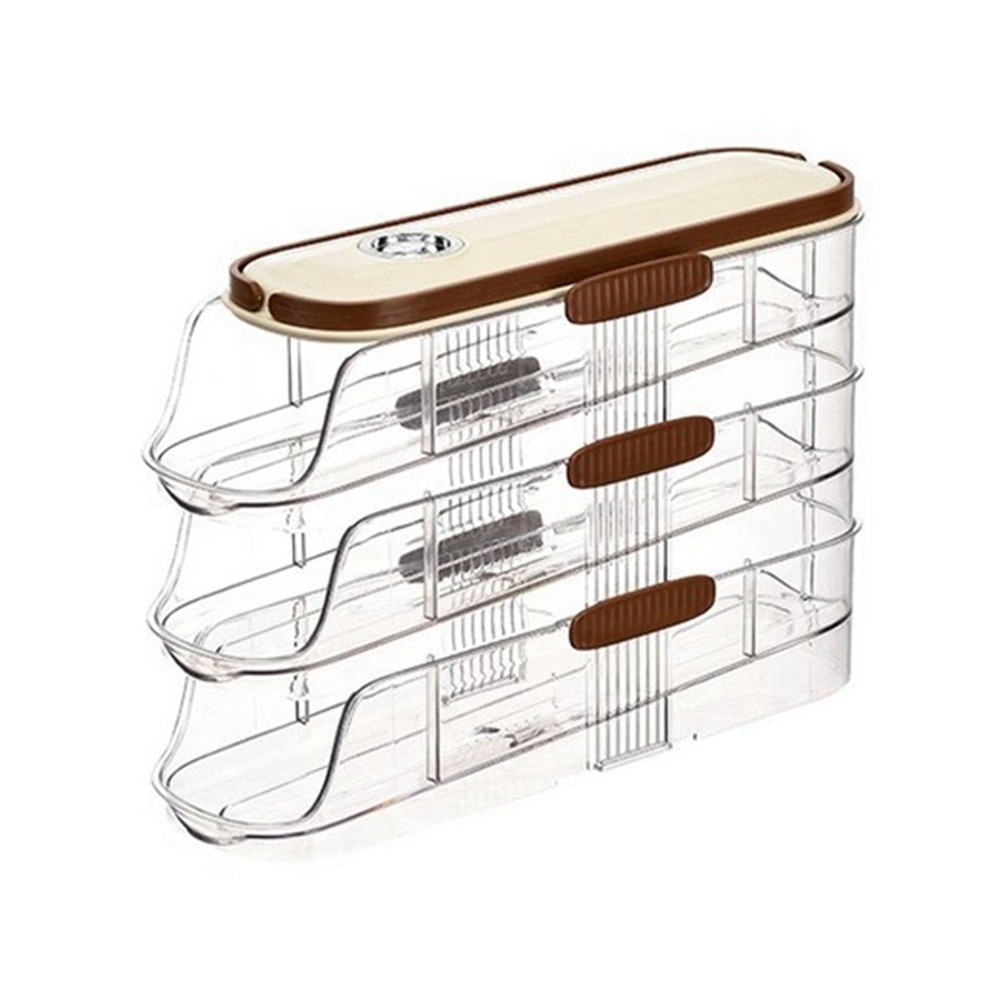 Transparent Rolling Egg Holder for Kitchen Refrigerator Side Door Stackable3890