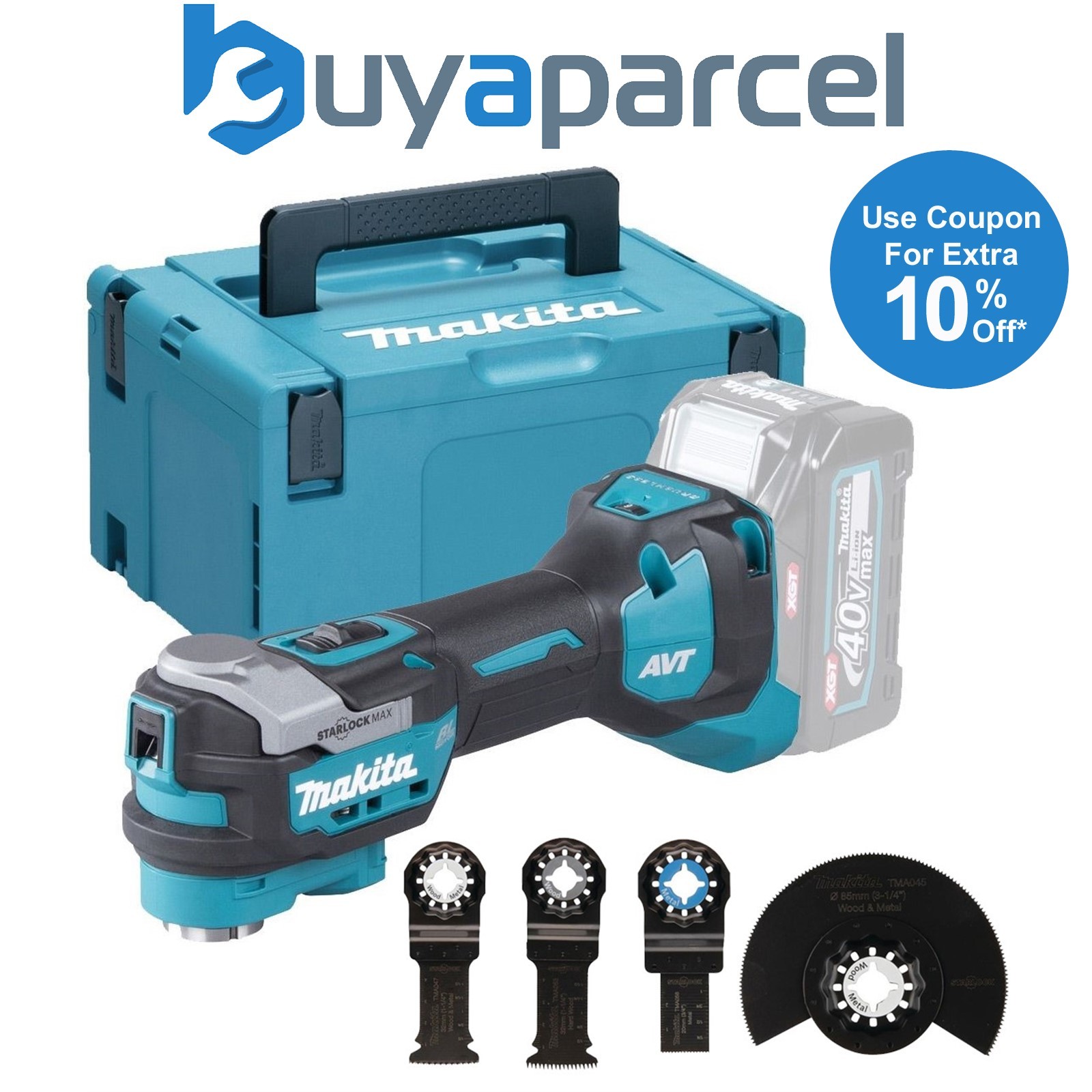 Makita TM001GZ02 40v XGT Brushless Starlock Multi Tool + Plunge Carpenters Set
