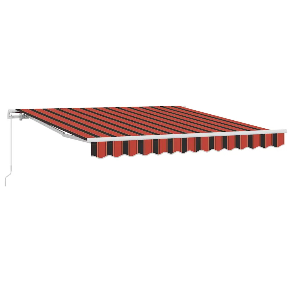vidaXL Retractable Awning Retractable Orange and Brown 300 x 250 cm, Aluminum Re