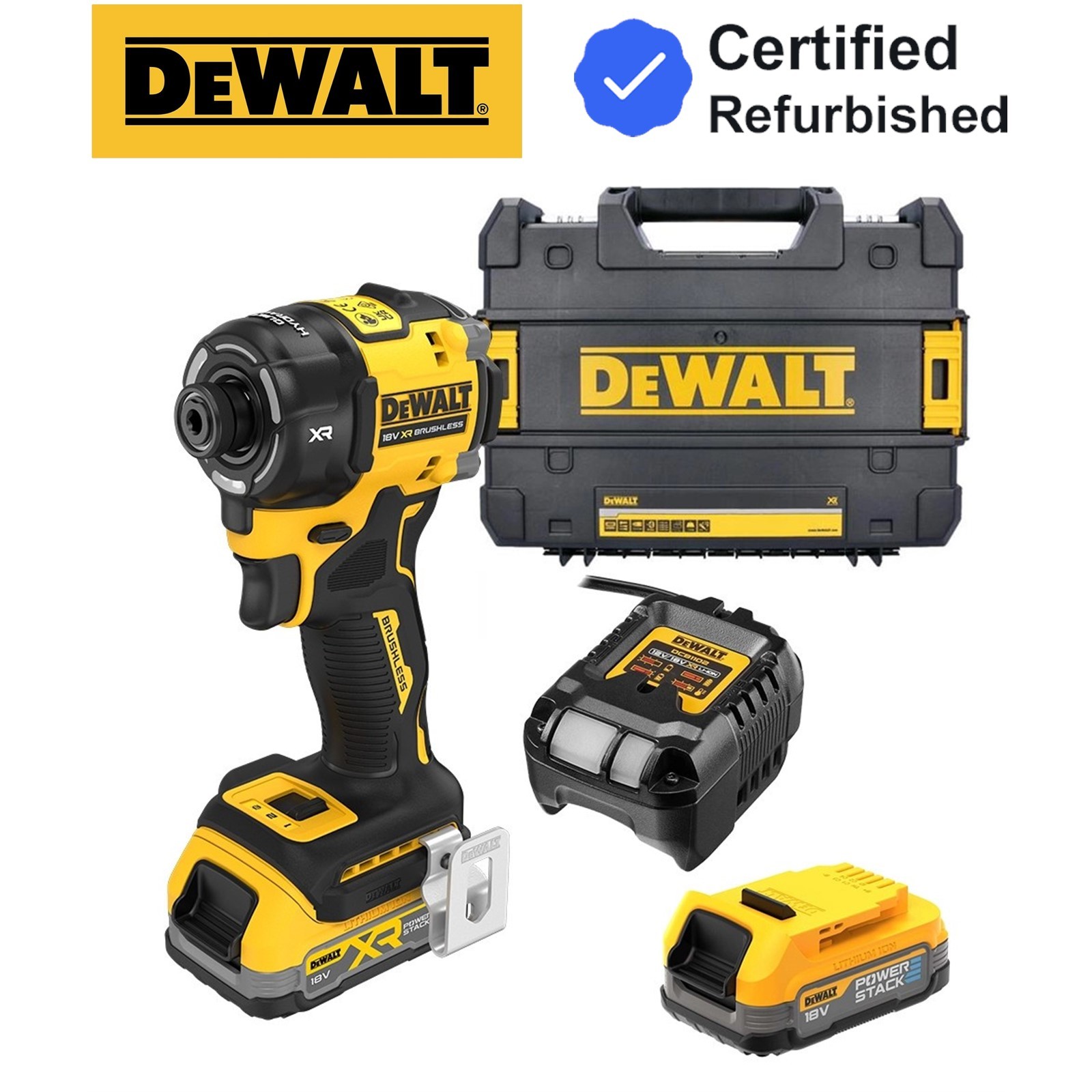 Dewalt DCF870E2T 18v XR Hydraulic Compact Impact Driver 2x Powerstack Batteries