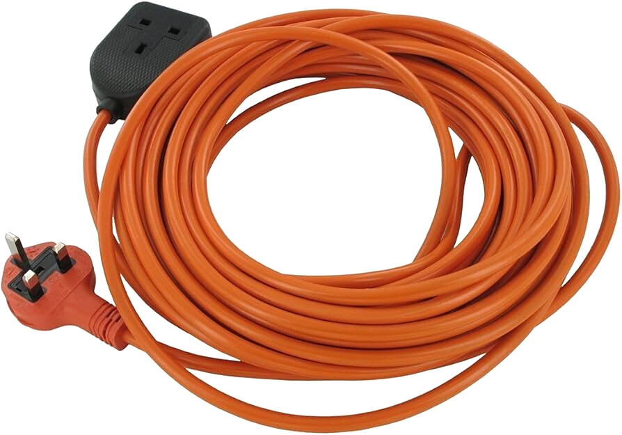 Extension Lead with Plug & Trailing Socket, 3-Core x 1.5mm, 15m, Orange GLM34820