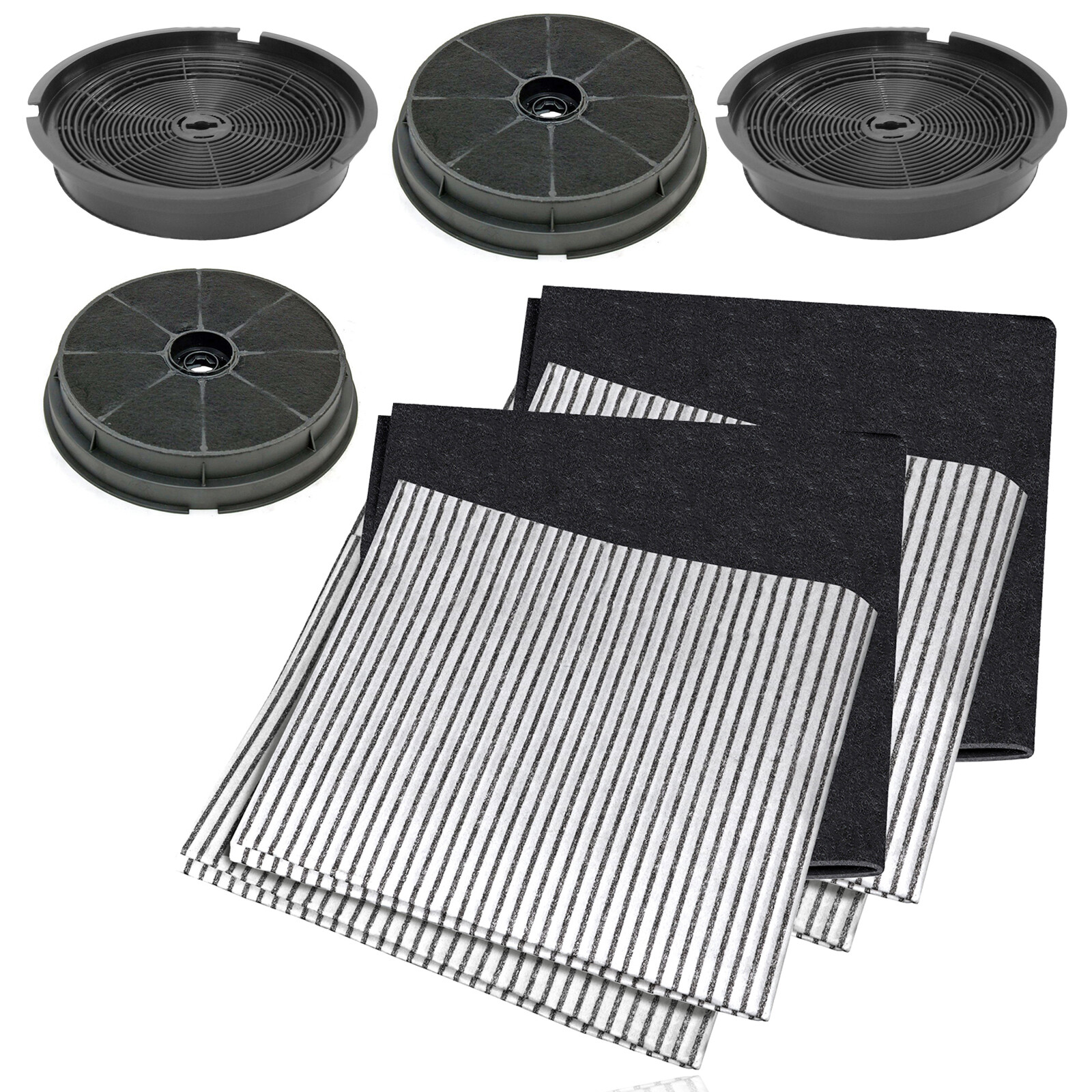 Cooker Hood Filter Kit for COOKE & LEWIS CLVH60SS-C CLVH60W-C CLIH60-C 10Pc Set