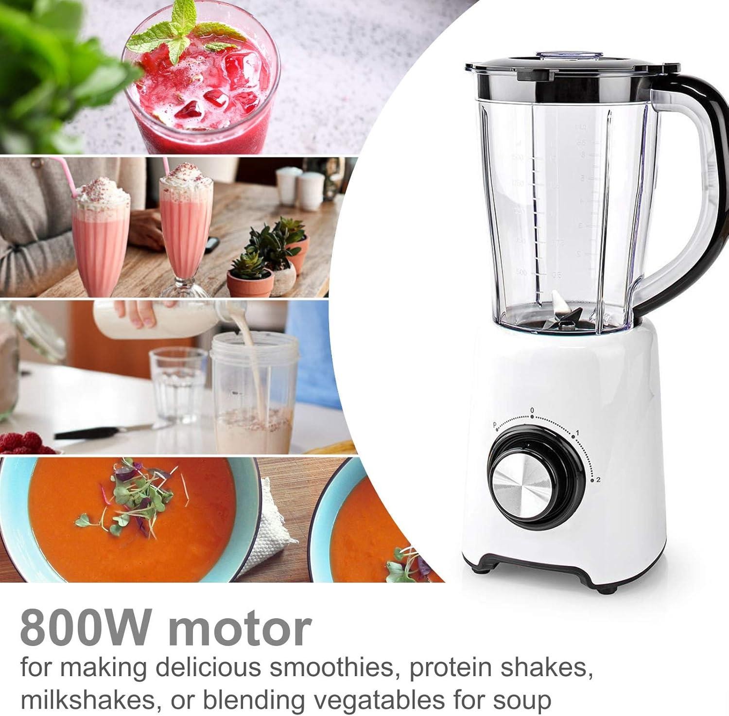 800W Table Blender Mixer Juicer Milk Shake Maker 1.5L Plastic Jug 2 Speed Pulse