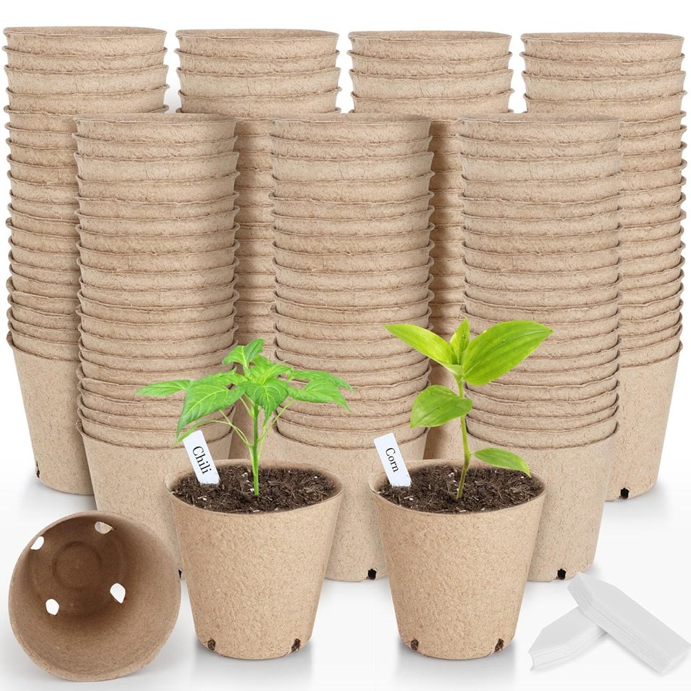 2X(Round Plant Nursery Pots with Drainage Holes, Bulk Small Seed Starting5661