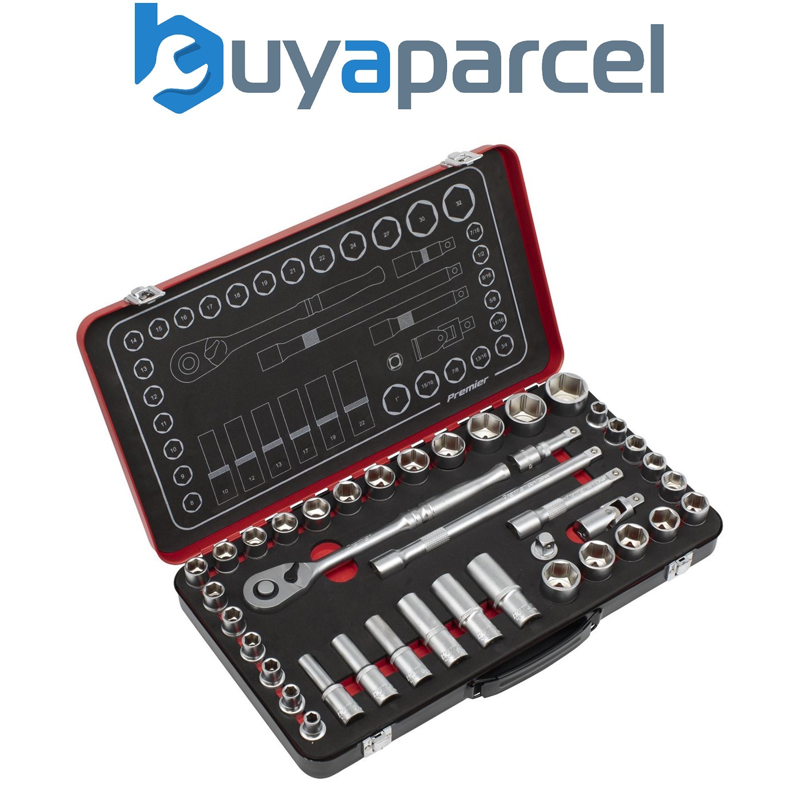 Sealey AK7925 Premier Platinum Metric/Imperial Socket Set 1/2"Sq Drive 40pc