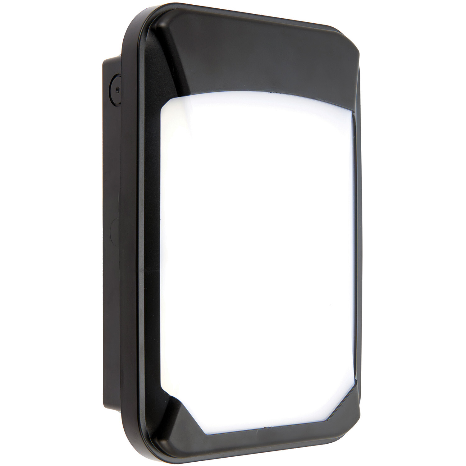 Outdoor IP65 Commercial Bulkhead Wall Light - Cool White LED - Black Plastic