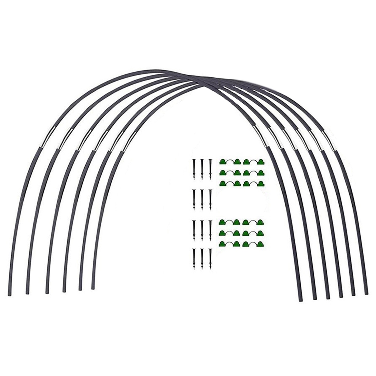 2X(Garden Greenhouse Hoop Set, Gardening Folding Fiber Pole Set, Arch9923