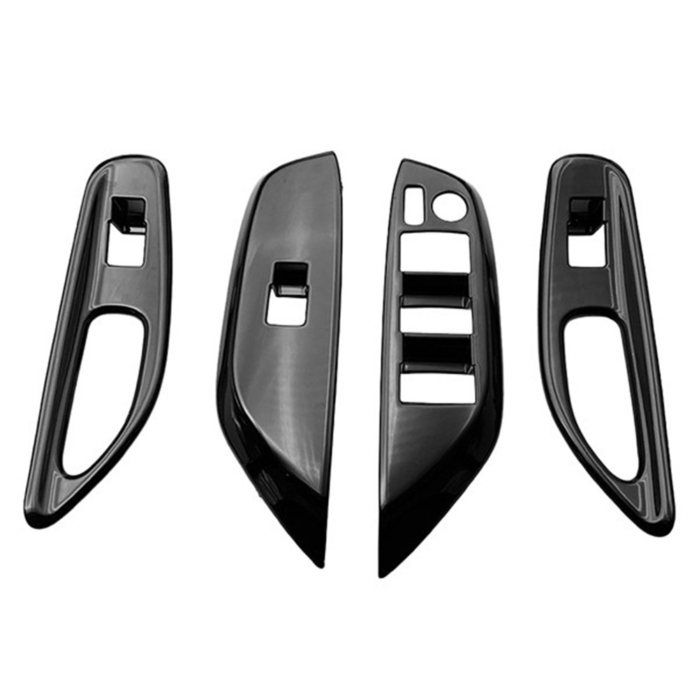 Car Glossy Black Window Glass Lift Button Trim Cover Door Armrest Panel6549