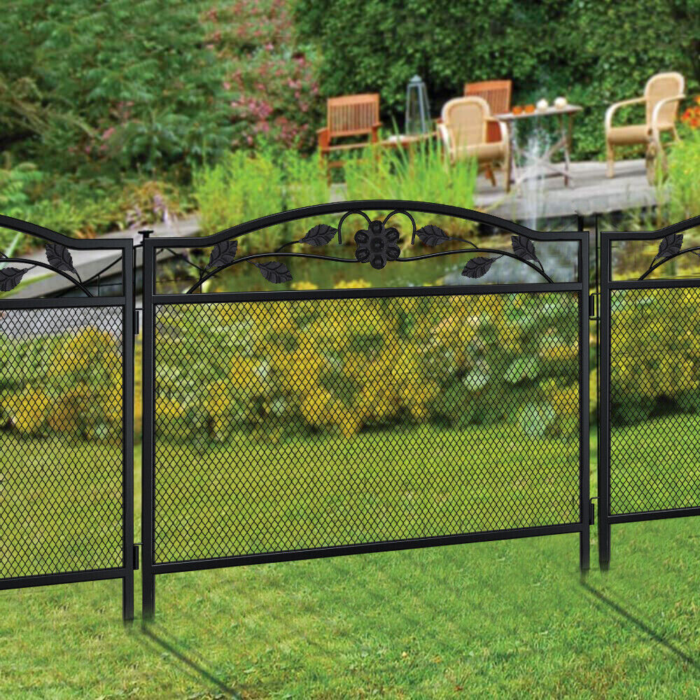 5PCS Heavy Duty Metal Garden Fence Walkway Divider Plant Tree Side Guard Fencing