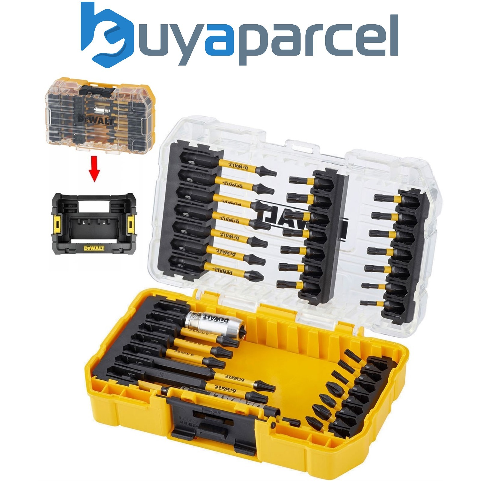 Dewalt FLEXTORQ 37 PC Screwdriver Impact Rated Bit Set Drive Guide + Tough Case