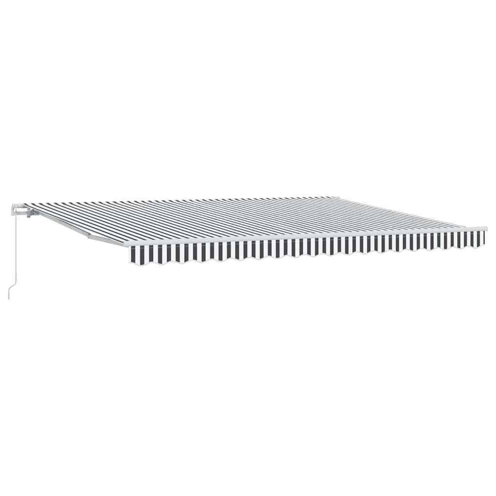Manual Retractable Awning Balcony Screen Anthracite & White 450x300 cm vidaXL