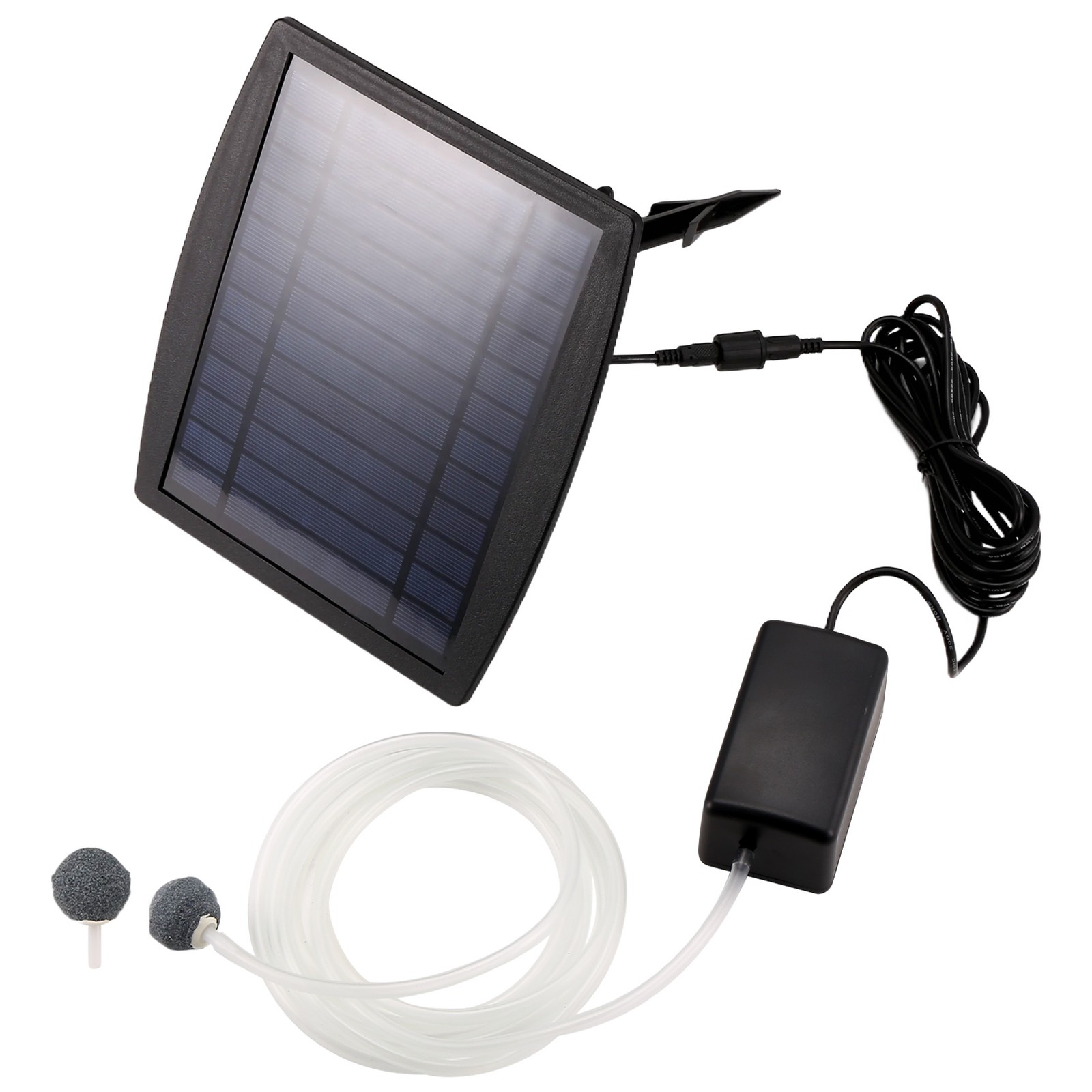 Aquarium Air Pump Oxygenator, 2.5W Solar Air Pump with 2 Air Bubble Stones,5201