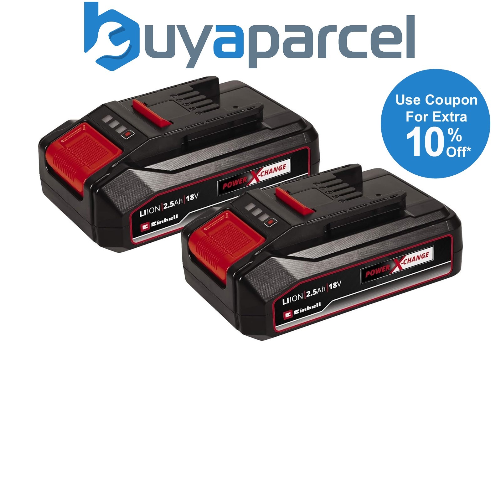 Einhell 2.5Ah 18V Lithium Battery Power Twin Pack Power X-Change PXC Fits Ozito