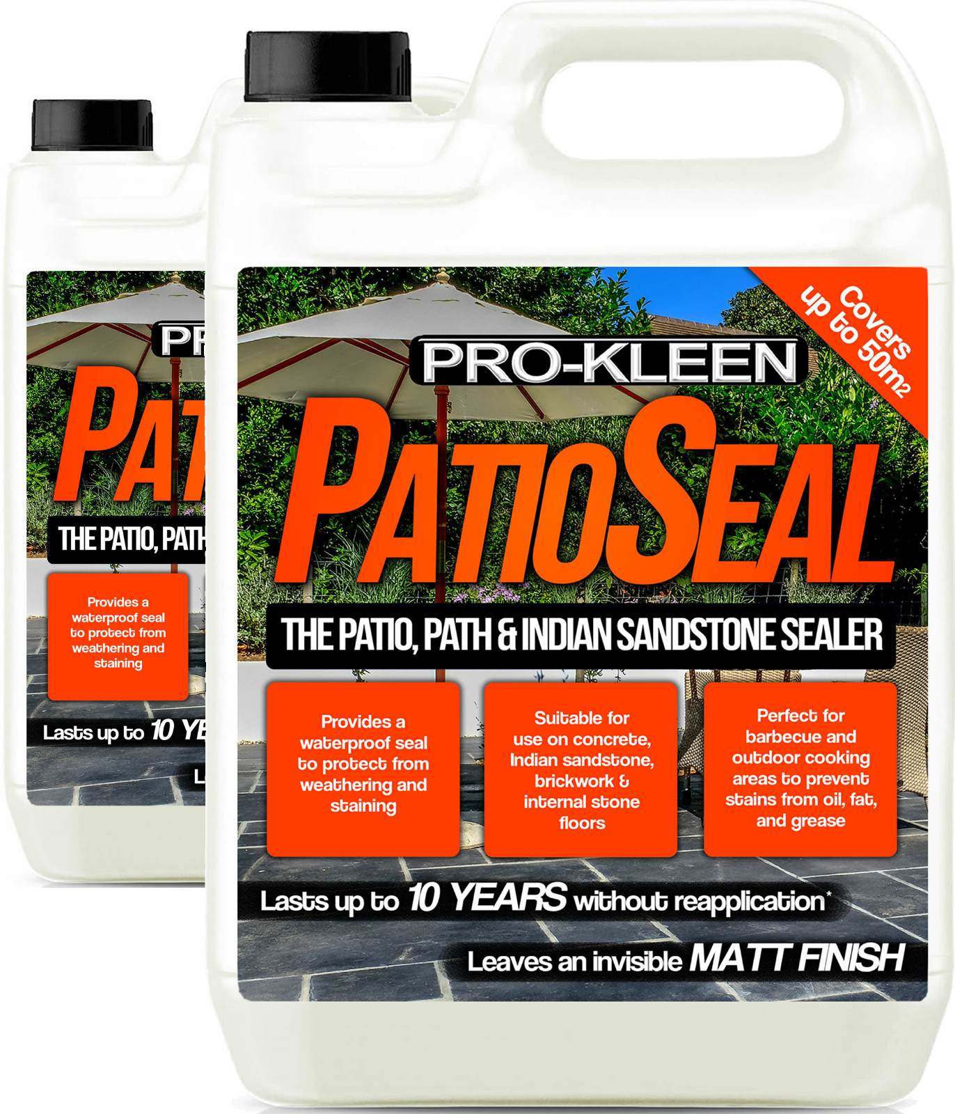 Prokleen Patio Sealer Drive Way Paths Indian Stone Concrete Slabs Cobbles 10L